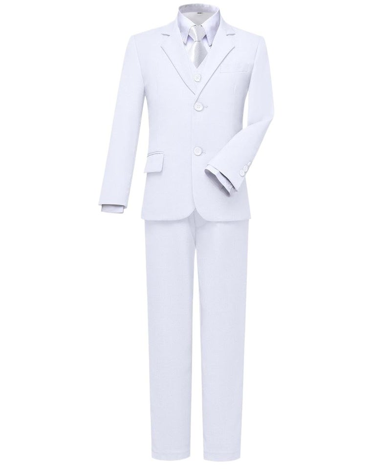 Visaccy White Suit for Boys Graduation Suits for Kids Outfit Communion Dresses Size 14 - Image 1